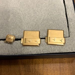 Vintage MS cuff links gold tone etched and textured